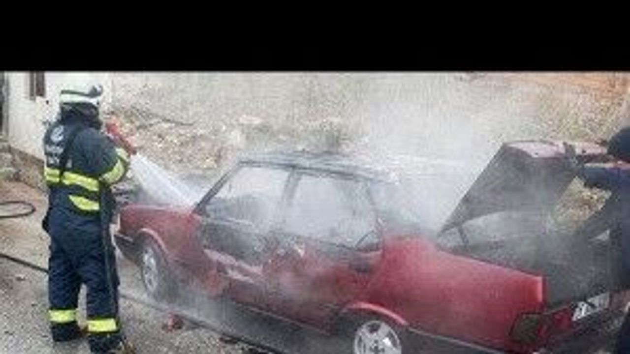 Eskişehir'de park halindeki araç yandı!