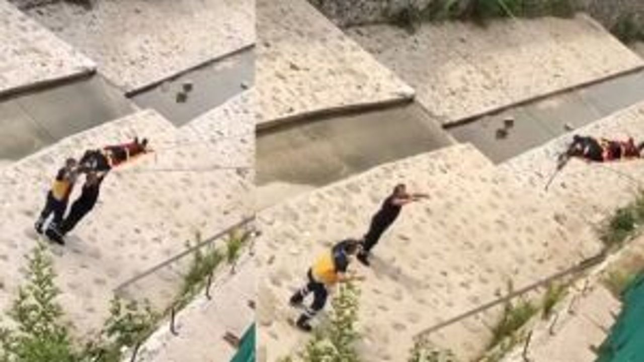 Anneyi kurtarmak için saniyelerle yarış! İşte o anlar
