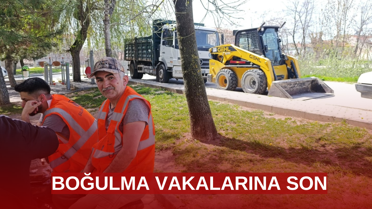 Sulama kanalının etrafı tel örgü ile kapatılıyor