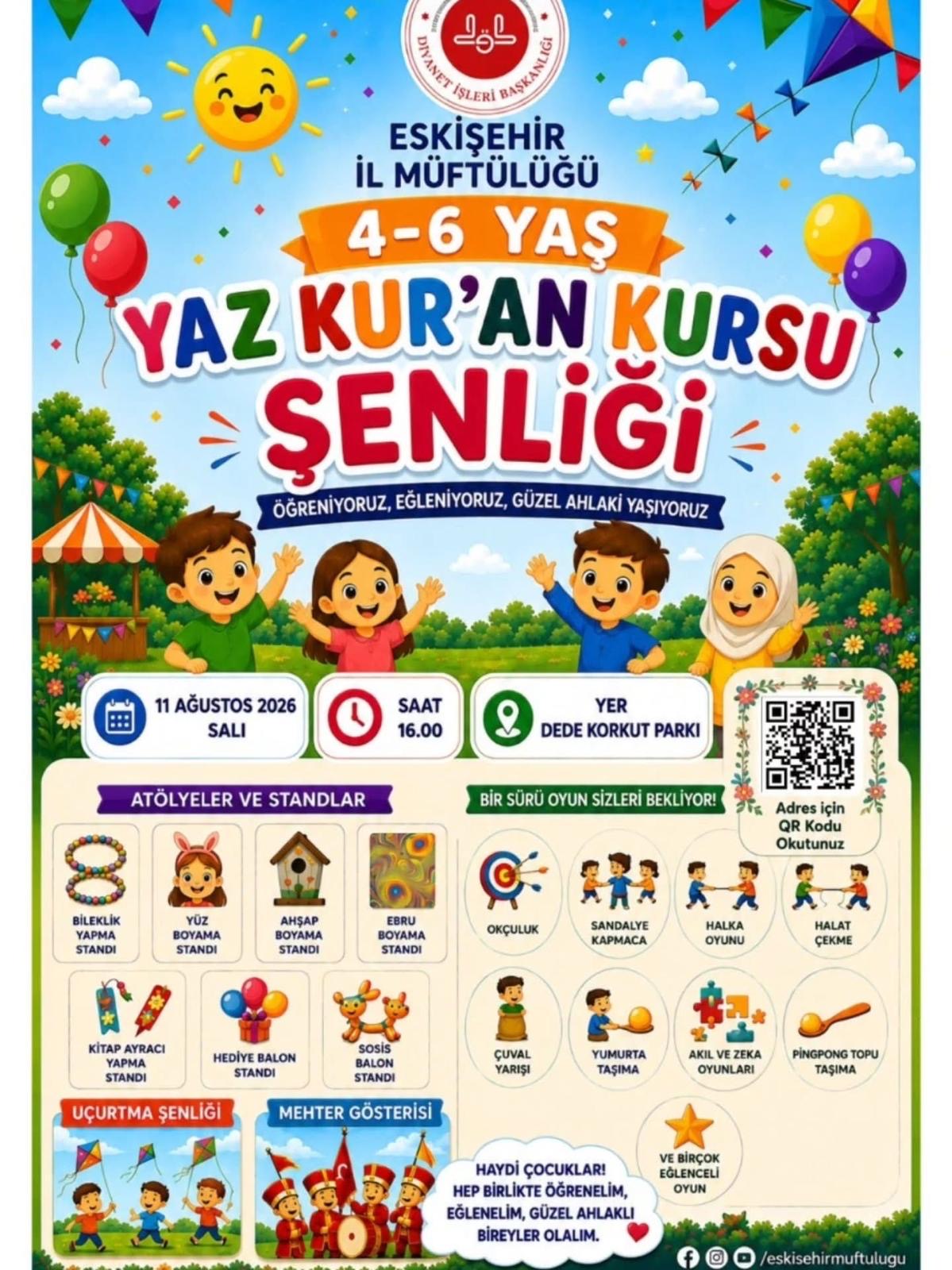 Eskişehir İl Müftülüğü’nden Yaz Kuran Kursu Şenliği