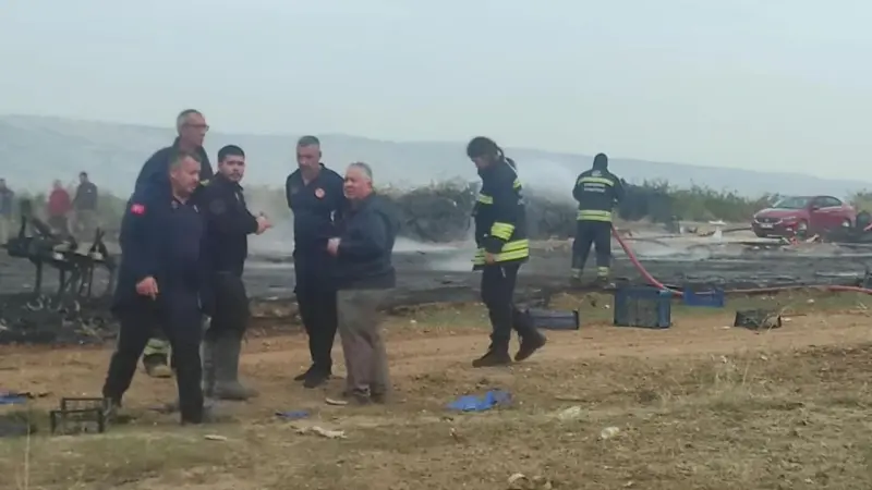 Tepebaşı'nda otluk alan alev alev yandı