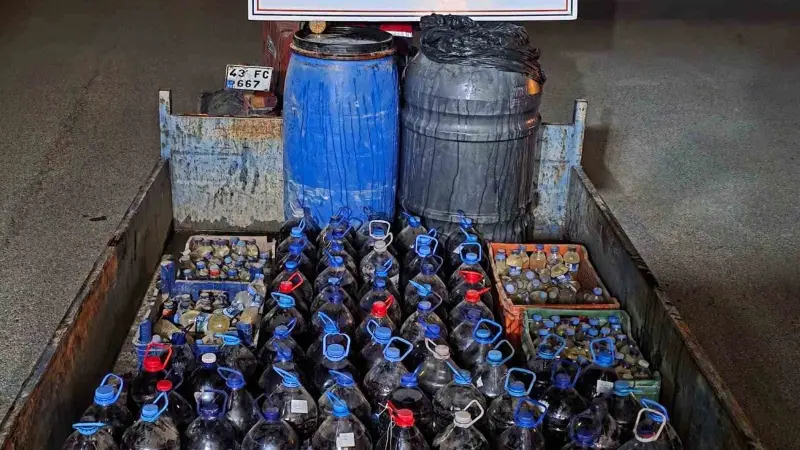 Kütahya’da 960 litre kaçak şarap ele geçirildi